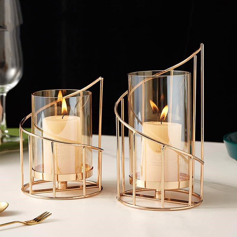 Candle Holder Ornaments Wrought Iron Candle Decoration Vase Ornaments